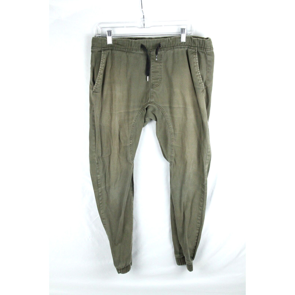Southpole Jogger Pants Flex The Movement Womens Medium Green Stretch Distressed